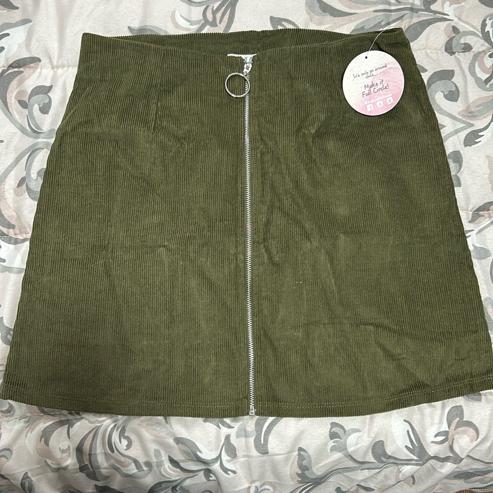 Suede mini skirt